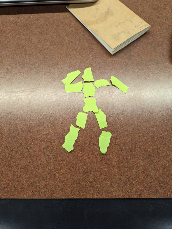 Paper prototyping rotating body parts into yoga poses